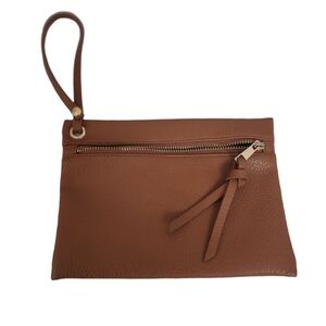Under One Sky Brown Gold Hardware Wristlet Bag